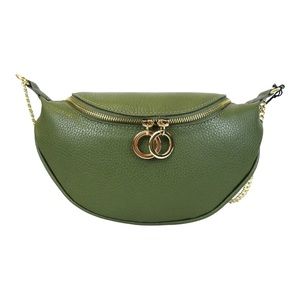 Fanny Pack Olive Leather Crossbody Bag